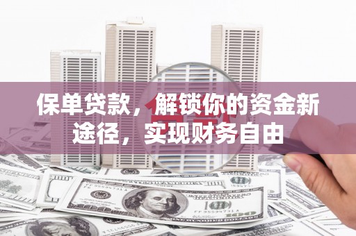 陵水保单贷款，解锁你的资金新途径，实现财务自由